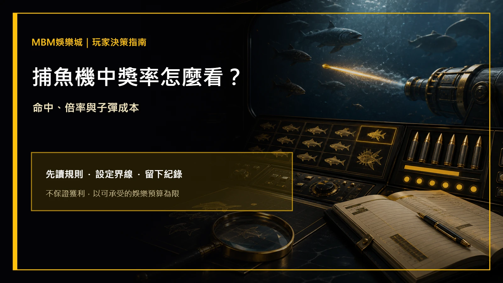捕魚機中獎率怎麼看?命中、倍率與子彈成本|MBM娛樂城主圖