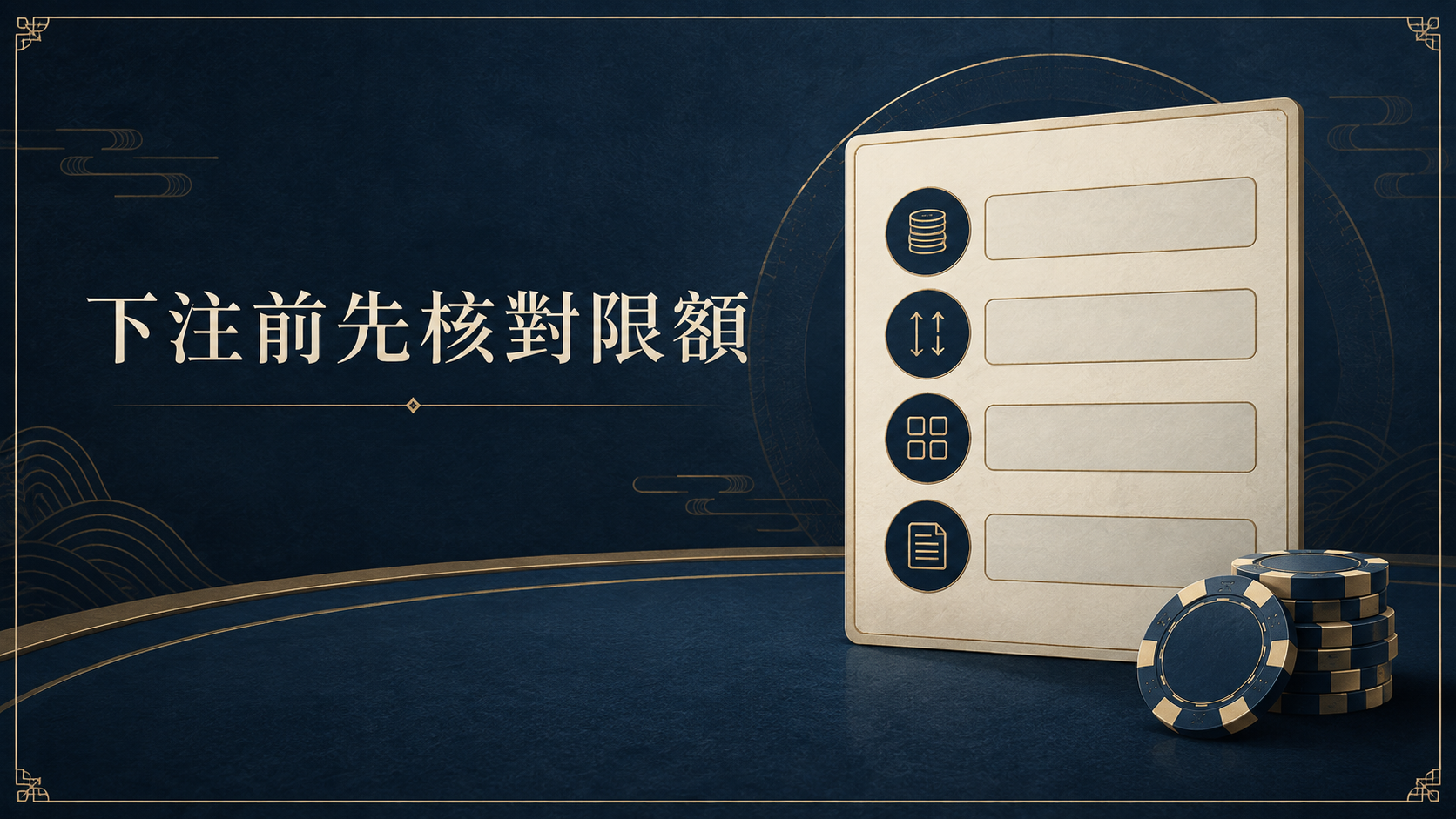 百家樂注額與限額怎麼核對？下注前先看這四個欄位的教學示意圖