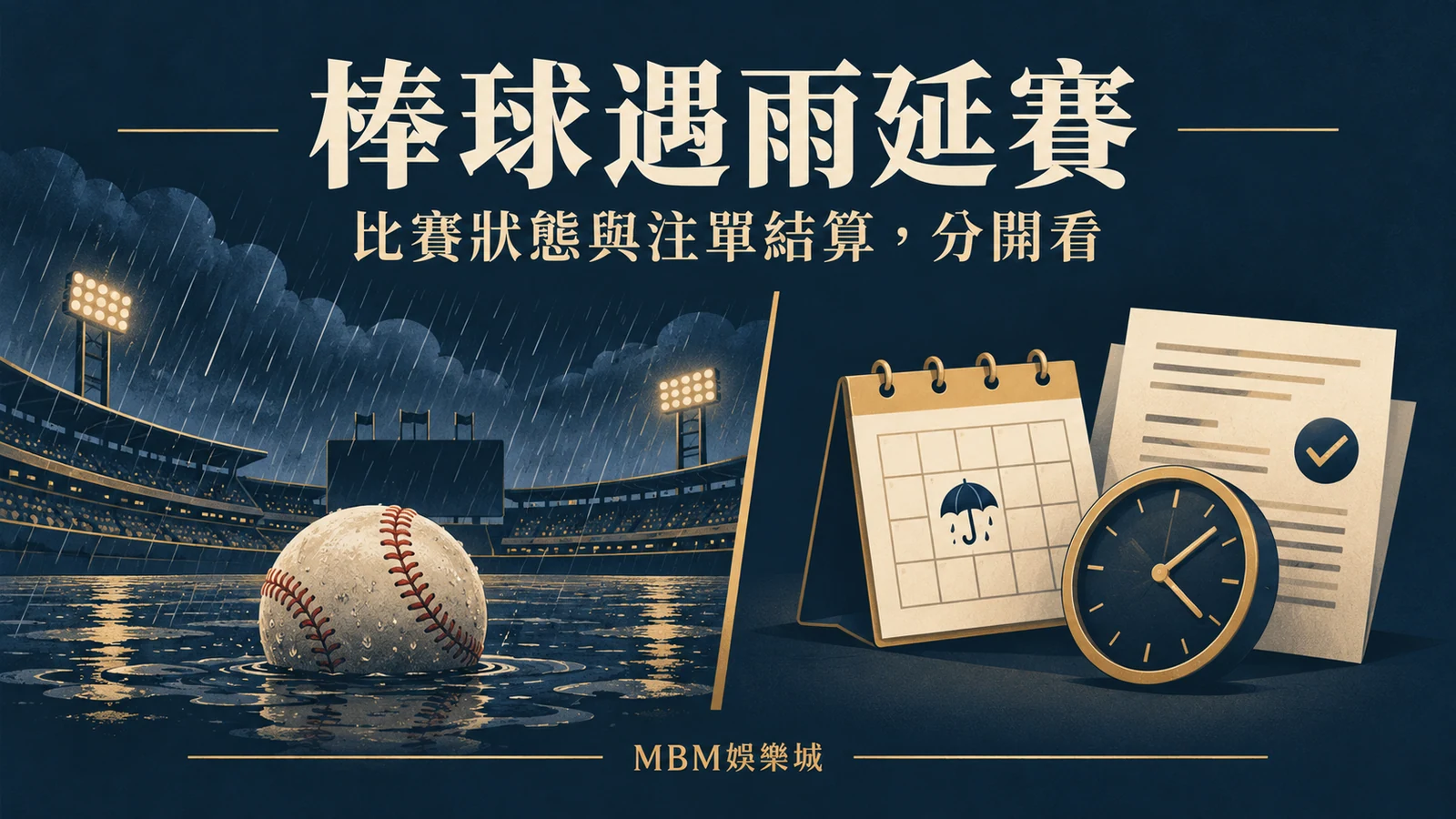 棒球遇雨延賽怎麼看？先分清賽事狀態與注單結算｜MBM娛樂城